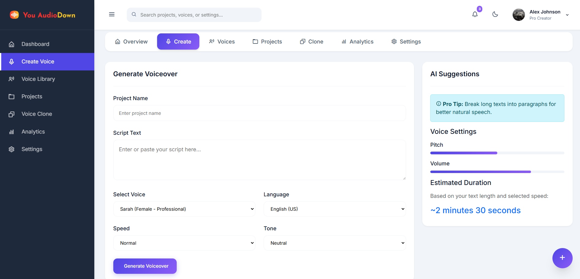 Create Voice Feature