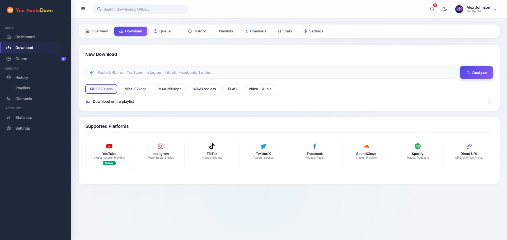 Download Audio from Social Media